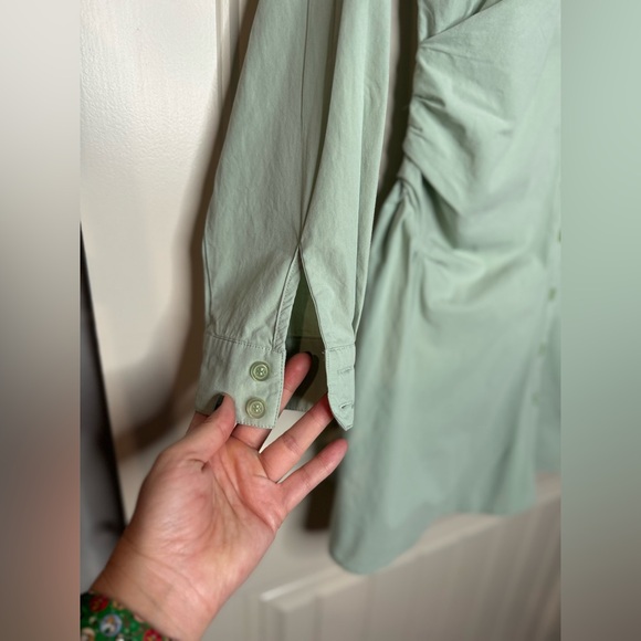 2/for $20 🪩 FASHION NOVA Sage Green Button-Up Shirt Dress 🌿 (Large) - Picture 7 of 13